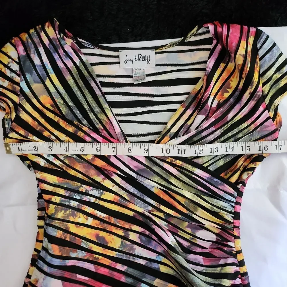 Joseph Ribkoff Colorful Striped Midi Dress - Picture 5 of 6
